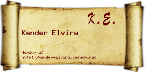 Kender Elvira névjegykártya